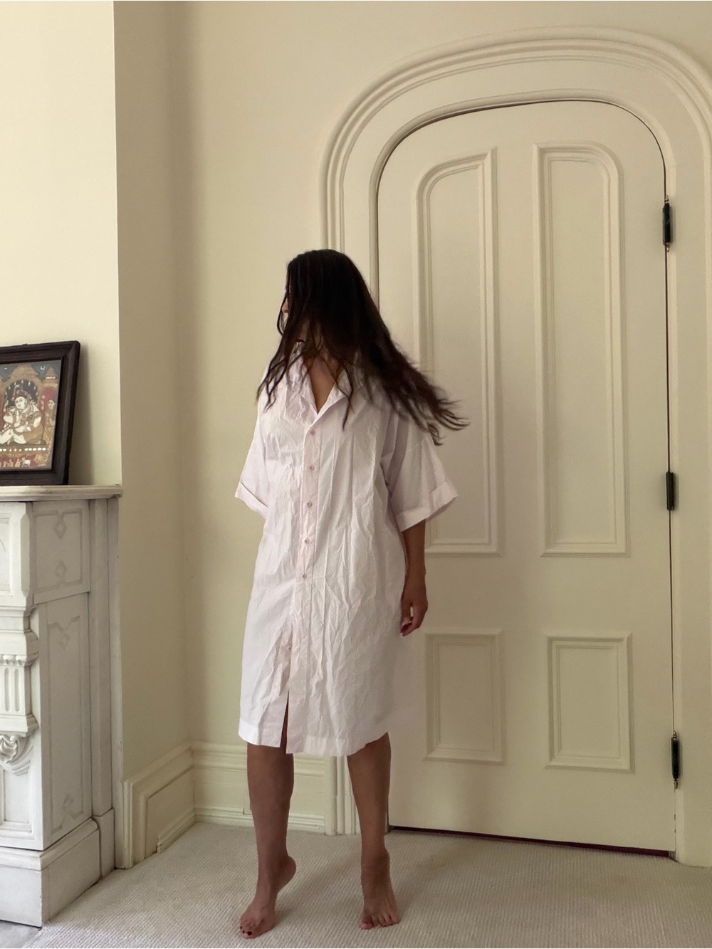 LABO.ART pale pink cotton shirt dress